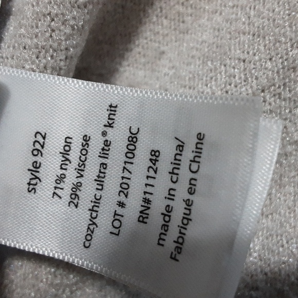 Barefoot Dreams one size open cardigan poncho beige women soft stretchy casual - Picture 6 of 8